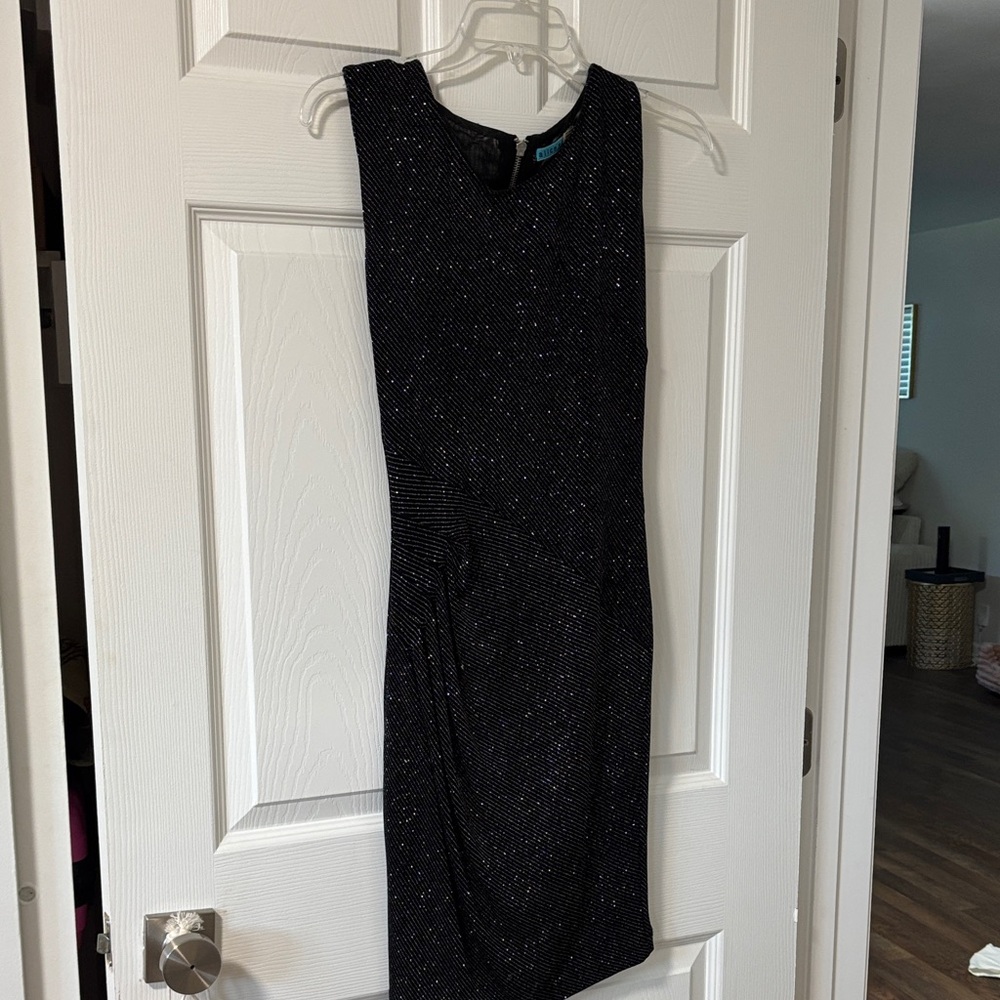 Alice + Olivia Black Sparkle Midi Dress